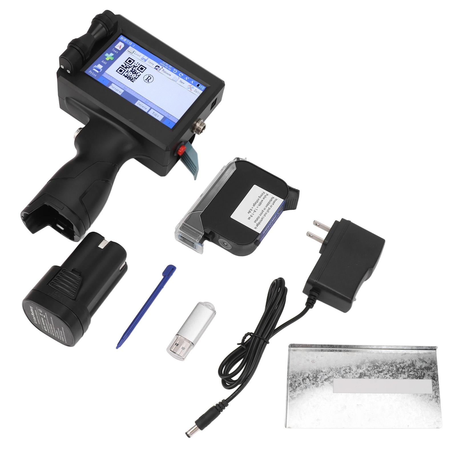 

Handheld Inkjet Printer Print Height 212.7mm Quick Drying with Ink Cartridge Touch Screen Inkjet