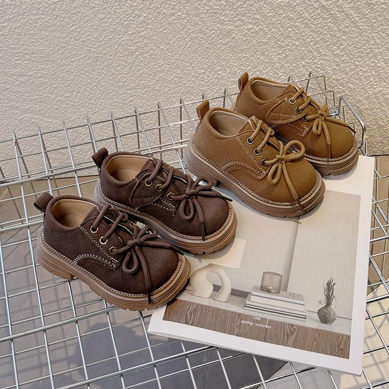 Kinder Freizeitschuhe Retro Klassisch Runde Zehen Jungen Mädchen Lederschuhe Klettverschluss 2025 Frühling Herbst Kinder Ballerinas Britischer Stil