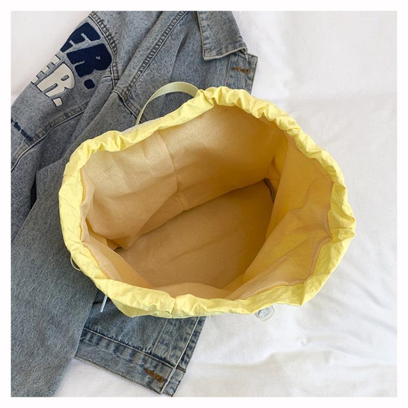 Women Backpack Preppy Style Versatile Commuting Backpacks Student Travel Casual Sports Color Clashing Drawstring Nylon Bag