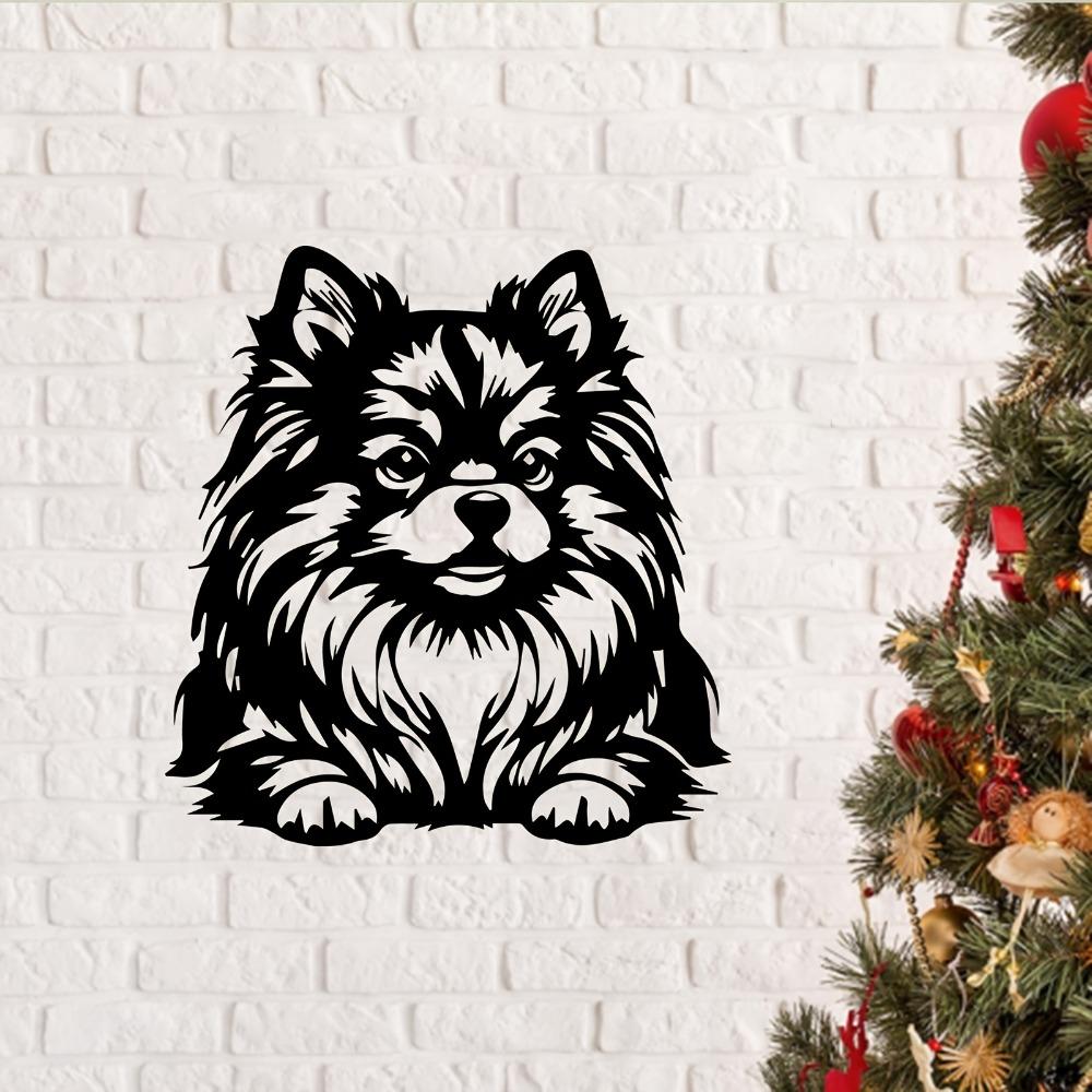 Vintage Metal Pekingese Dog Wall Art Rustproof Iron Sculpture Christmas Thanksgiving Home Decor