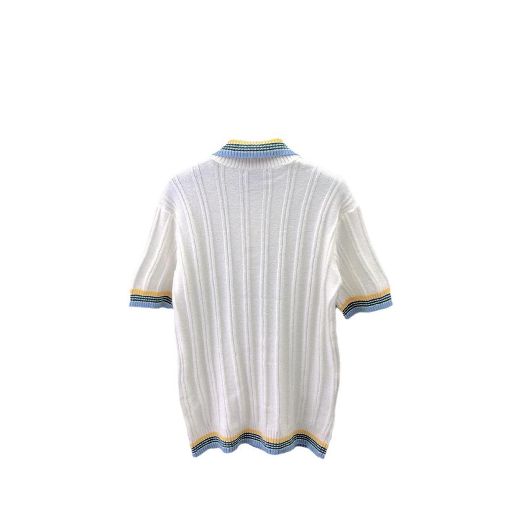 Krátkoruký pletený svetr v evropském stylu s žakárovým vzorem a límcem - Unisex trendy móda