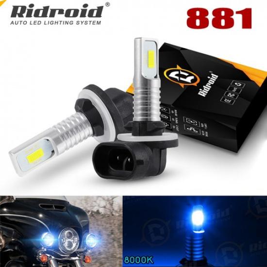2x 8000K Blue 881 LED Bulbs Passing Lamp Fog Light For Harley Davidson 2006-2017