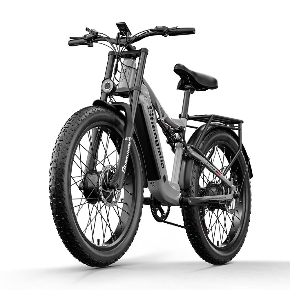 Shengmilo S600 Electric Mountain Bike, 2000W Dual Motor, 48V 17.5Ah Battery, 26" Fat Tires, Full Suspension, Off-Road Capable, Max Speed 45 km/h