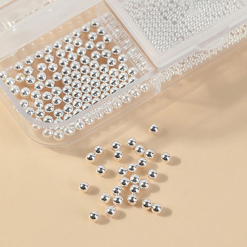 6 Grids/Box  Nail Art Mini Metal Caviar Beads Steel Beads 3D Design Diy