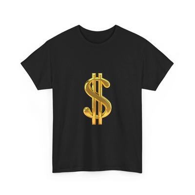 Gold Dollar Sign Tee | Bling Money Graphic Shirt, Flashy Shirt, Rich, Valuable