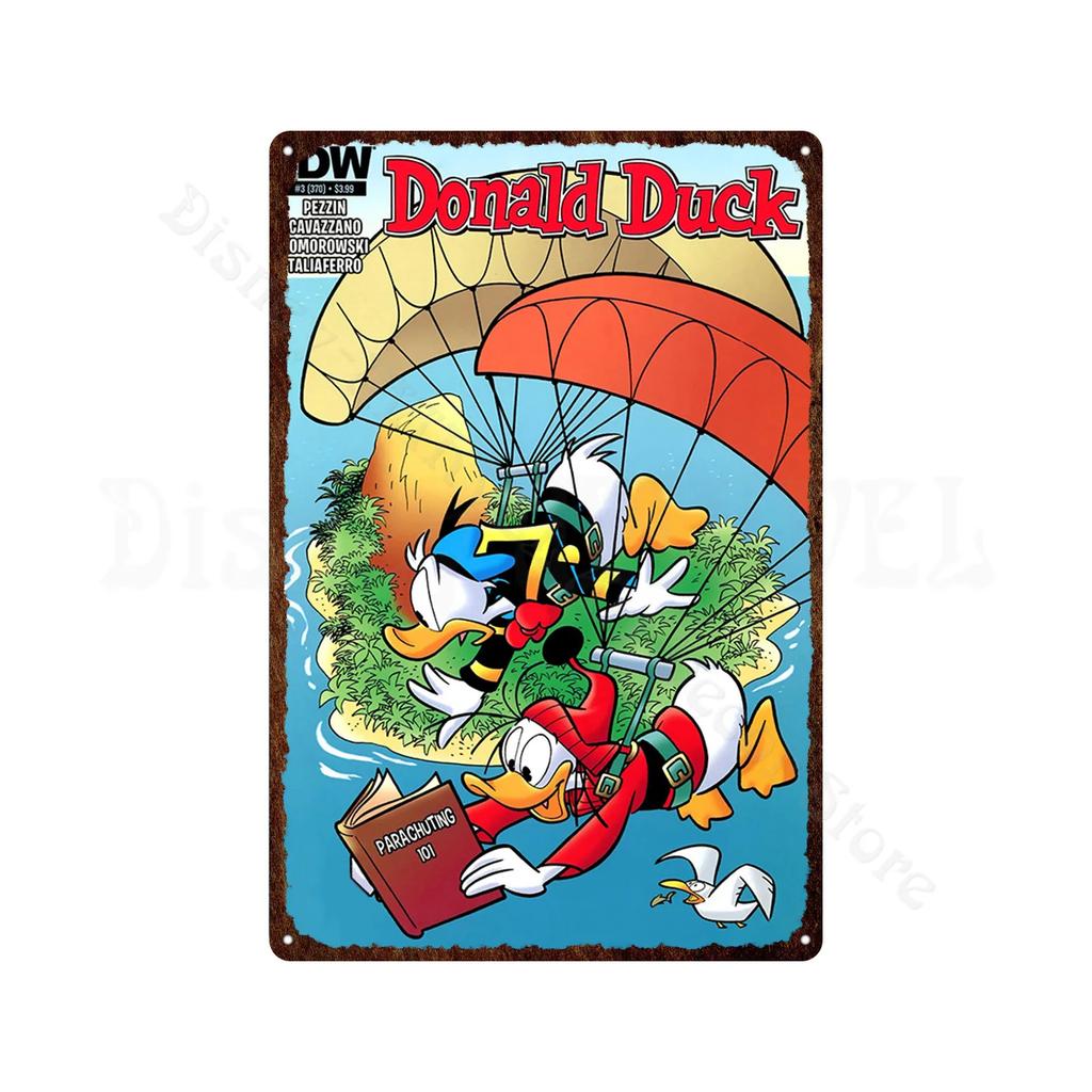 Metal Signs Donald Duck Uncle Scrooge Classic Animation Metal Poster Decorative Tin Painting Vintage Retro Kid Room Decor