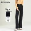 Women's 2025 High-Waisted Black Slimming Straight-Leg Jeans – New Spring/Autumn Elastic Wide-Leg Style