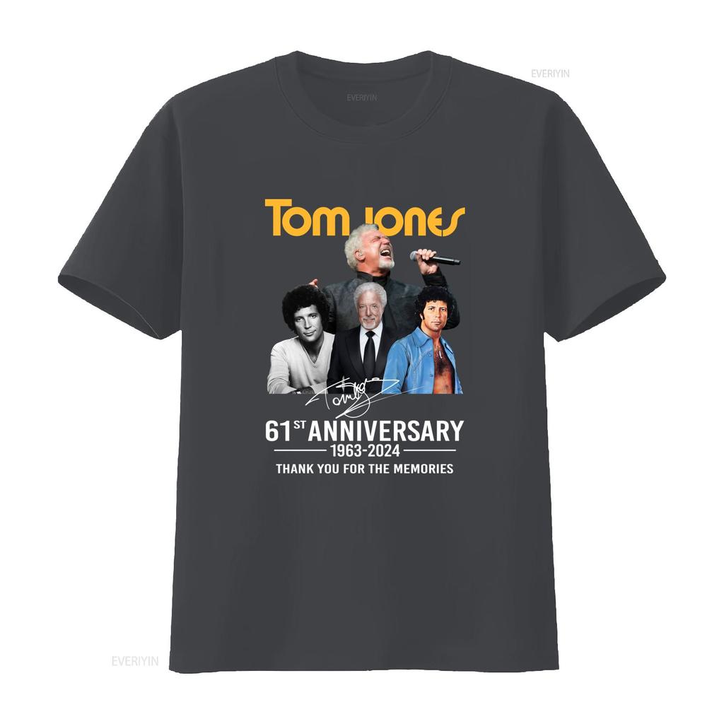 Tom Jones 61st Anniversary 1963 2024 Thank You For The Memories T Shirt vintage Washed graphic Versatile homme designer clothes