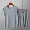 Summer Men's Pajamas Homewear Set Printed Ice Silk T-Shirt Short-Sleeved Modal Casual Pajamas Men's Pajama Trousers Thin Suit