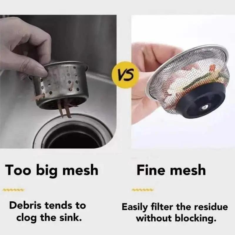1 Pcs Household Sink Filter Stainless Steel Sink Sewer Filter Kitchen Tools Bathroom Floor Drain Waste Plug Filter
