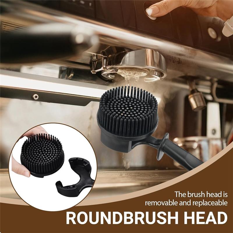 A25F-For Coffee Machine Group Head Silicone Cleaning Brush 58MM For Espresso Machines, 360° Design