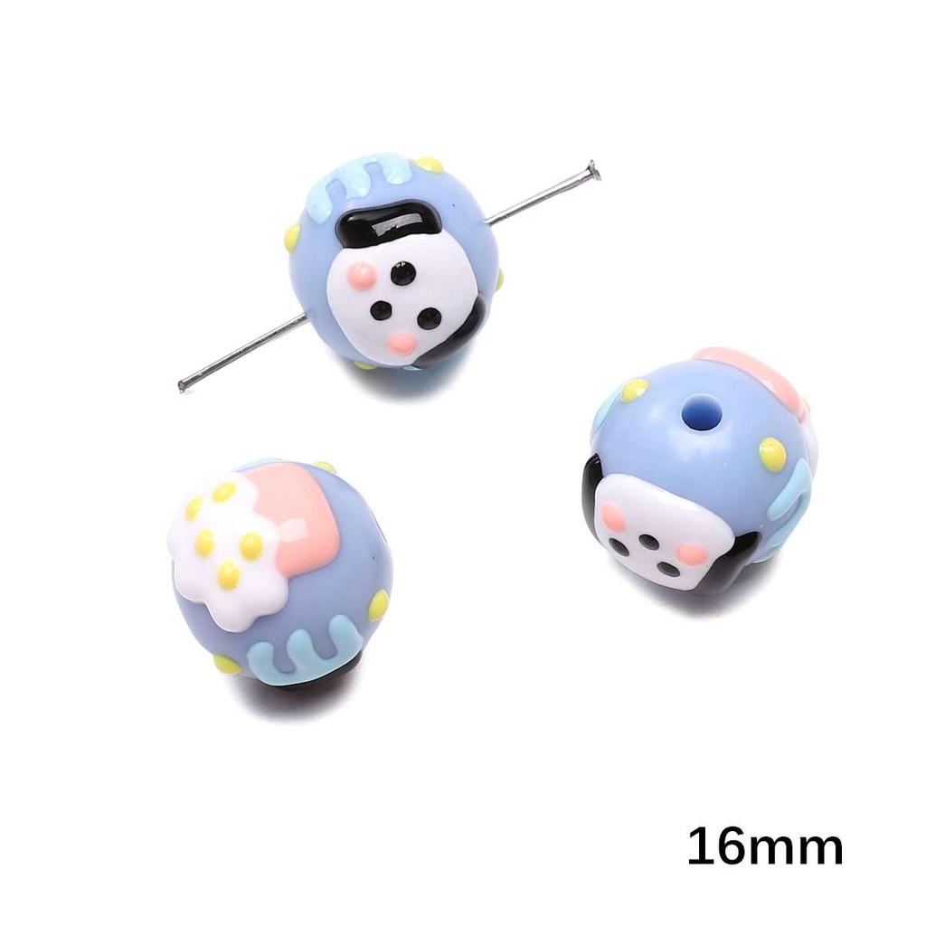 Acrylic Three-Dimensional Painted Beads Cartoon Colorful Hand-Painted Beads DIY Bracelet Mobile Phone Chain Accessories Fashion Handmade