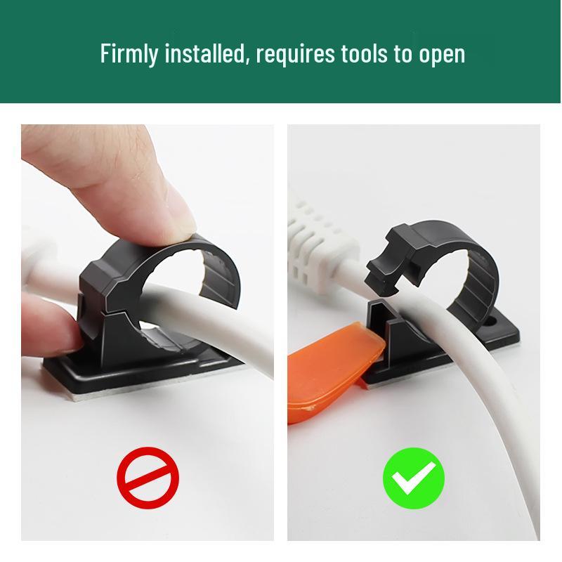 Self-Adhesive Adjustable Cable Clip Holder for Network Wire Management