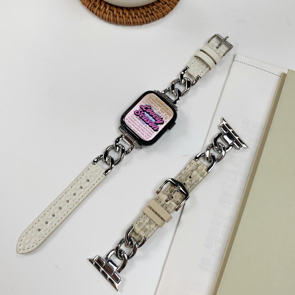 Curea din piele inoxidabilă la modă pentru Apple Watch Series 8 7 6 41 45 mm Curea stil brățară pentru IWatch Ultra 65 4 3 2 Se Band 40 44 mm Accesorii pentru bandă