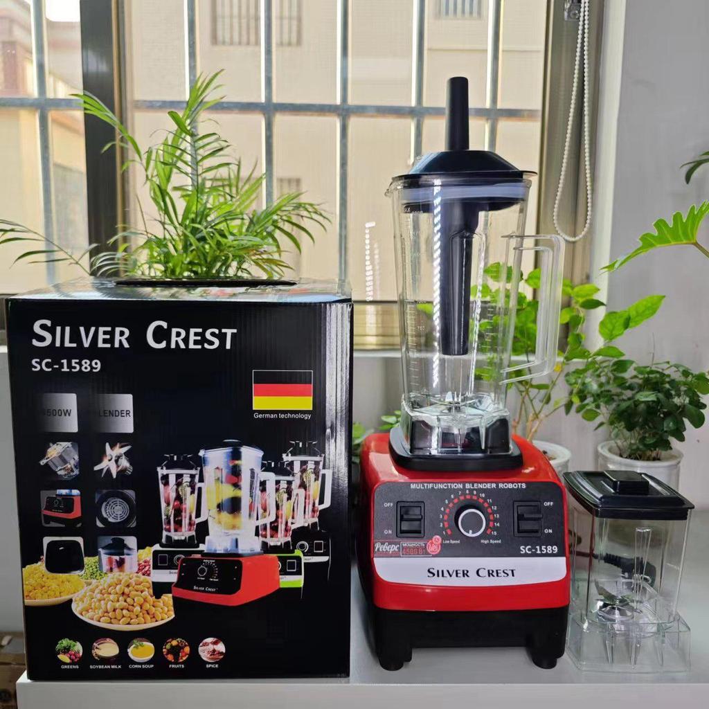 Mixeur Puissant en Acier Inoxydable Cross 4L: Tasse Double, Hachoir à Viande, Broyeur à Glace, Presse-agrumes - Multifonctionnel 2-en-1