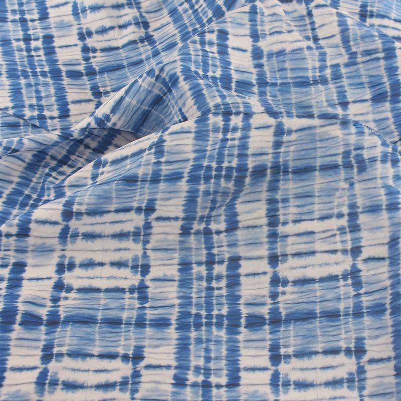 Imitation Tie Dye Blue Dye Floral Print Cotton Poplin Thin Fabric for DIY Children Clothes Handmade Accessories Cotton Fabric