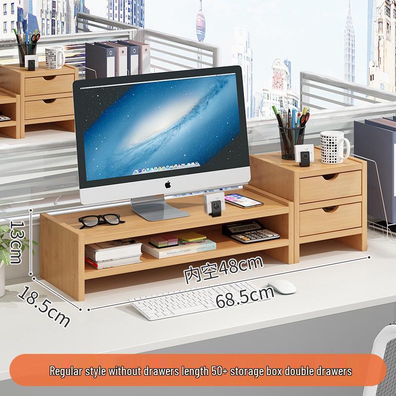 Double-Layer Desktop Monitor Riser & Keyboard Organizer