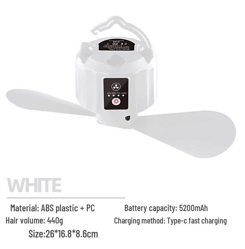 

Портативный двухлопастной потолочный вентилятор для палатки и USB-лампа для кемпинга с пультом дистанционного управления