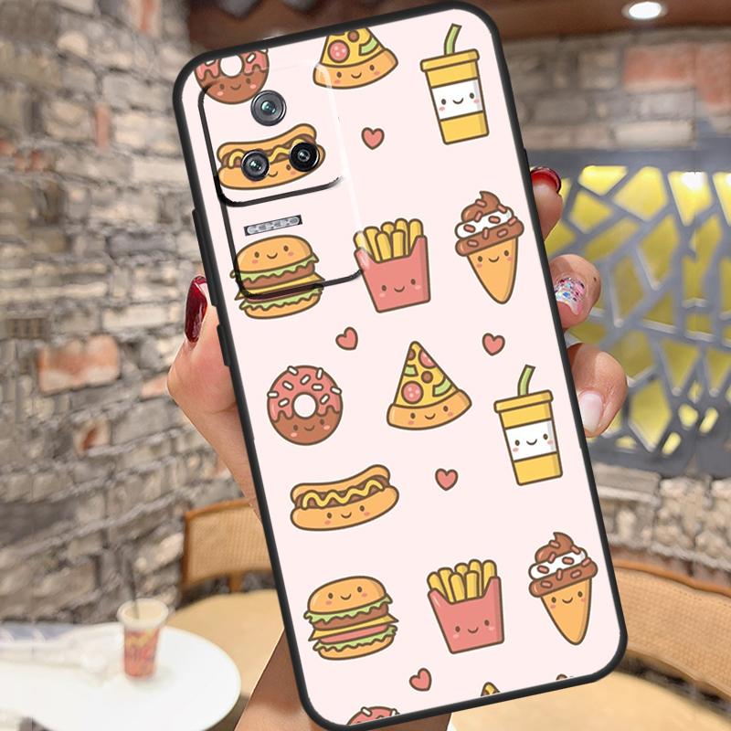 Pommes Burger Pizza Hülle Für Xiaomi 15 14 13 Ultra 11T 12T 13T 14T Pro POCO X7 X6 Pro X3 X5 M6 F5 F6 Pro Cover