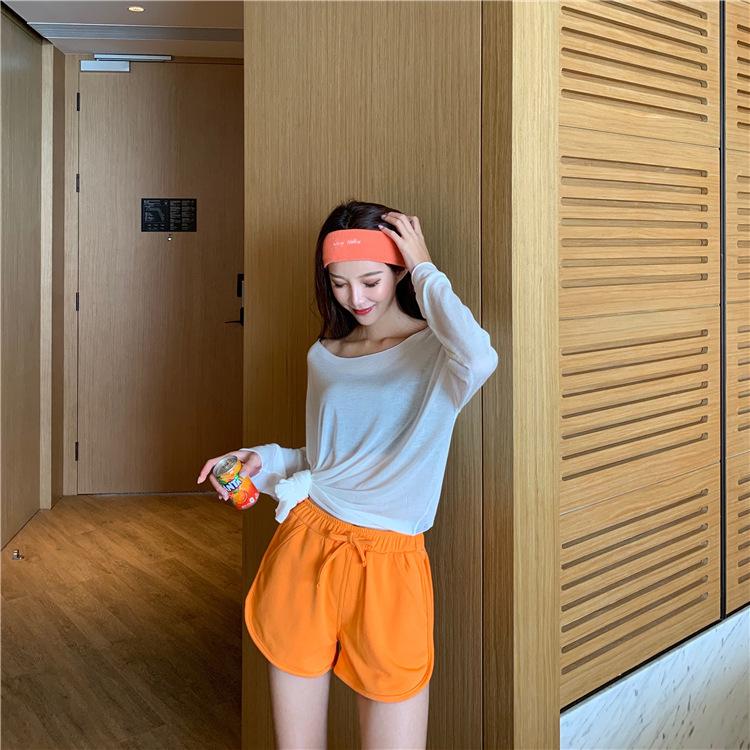 

Новые домашние повседневные шорты с высокой талией, спортивные брюки, прямые свободные брюки для женщин, летние 5XL оранжевый