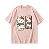 Sanrio Hello Kitty Graphics Unisex 100Cotton Tshirt 2026 Summer New Unisexs Unisexs Short Sleeve Fashion Kids Family Shirt