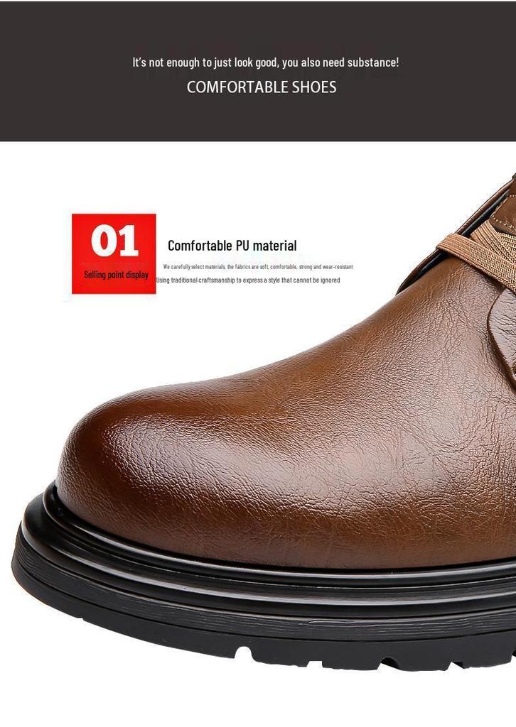 Men's Retro Breathable Leather Shoes - Autumn British Style, Versatile Soft Sole Sports Shoes for Work and Casual Wear