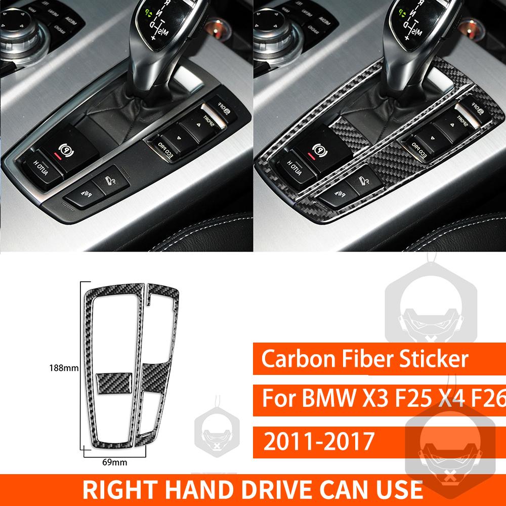 For BMW X3 F25 X4 F26 2011 2012 2013 2014 2015 2016 2017 Center Console Trim Real Carbon Fiber Stickers Car Interior Accessories