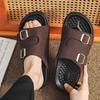 Unisex Suede Double Strap Slide Sandals with Adjustable  and Soft Insole for Casual Summer Wear