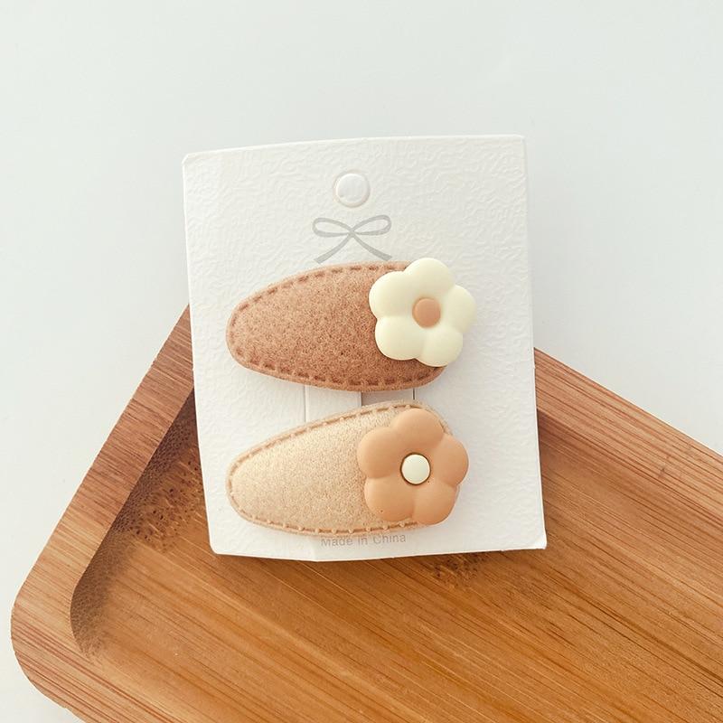 2pcs Korean Style Cute Flower Kids Hair Clips Girls Kawaii Hair Accessories Baby Hair Clips Mini Newborn Photography