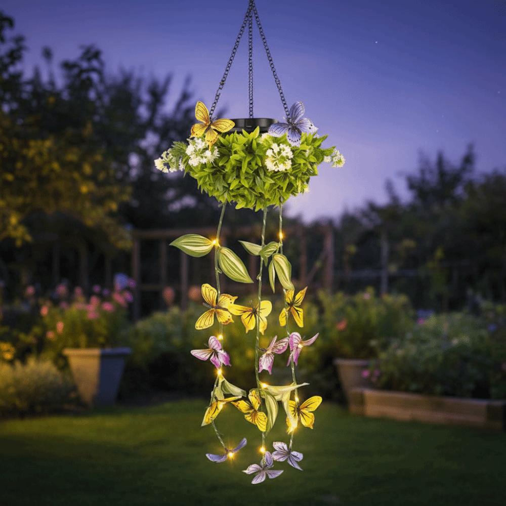 Waterproof Design Solar Butterfly Lamp Butterfly Decoration Solar Powered Solar Vine Lamp Vine Style Artificial Plant
