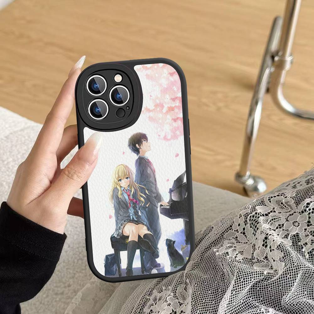 

Your Lie In April For IPhone 16 15 14 13 12 11 Pro Max Plus Leather Phone Cover iPhone 15
