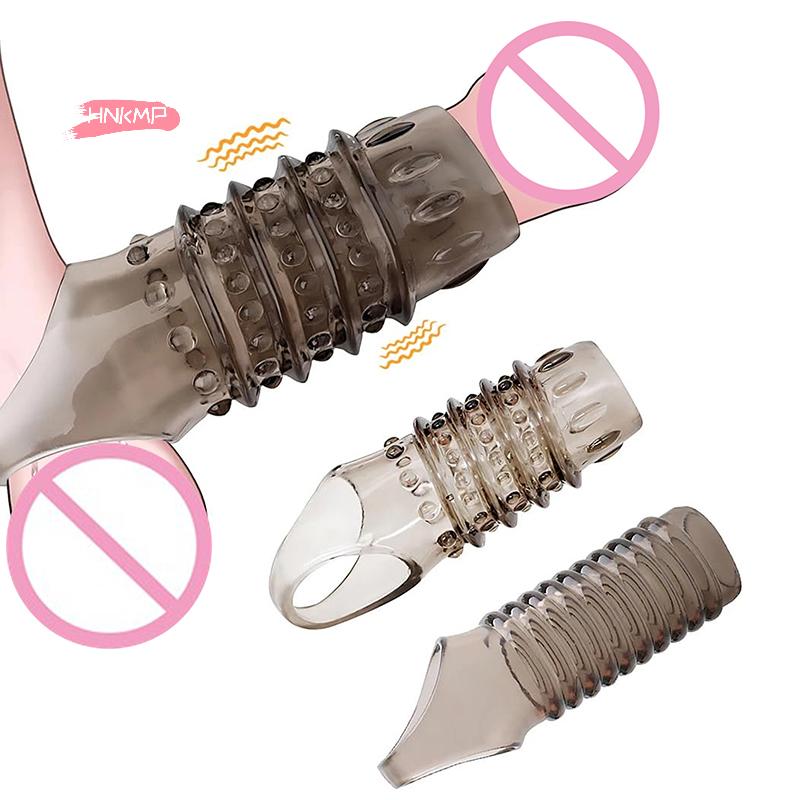 Condoms Penis Extender Sleeve Dick Enlargement Delay Ejaculation Erotic Penis Rings Anal Sex Toys For Men No Vibrator For Women