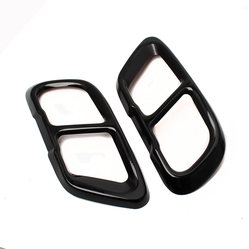 2pcs Car Muffler Exhaust Pipe Tail Cover Trim Exterior Aluminum High Gloss Black For BMW X5 G05 X6 G06 X7 G07