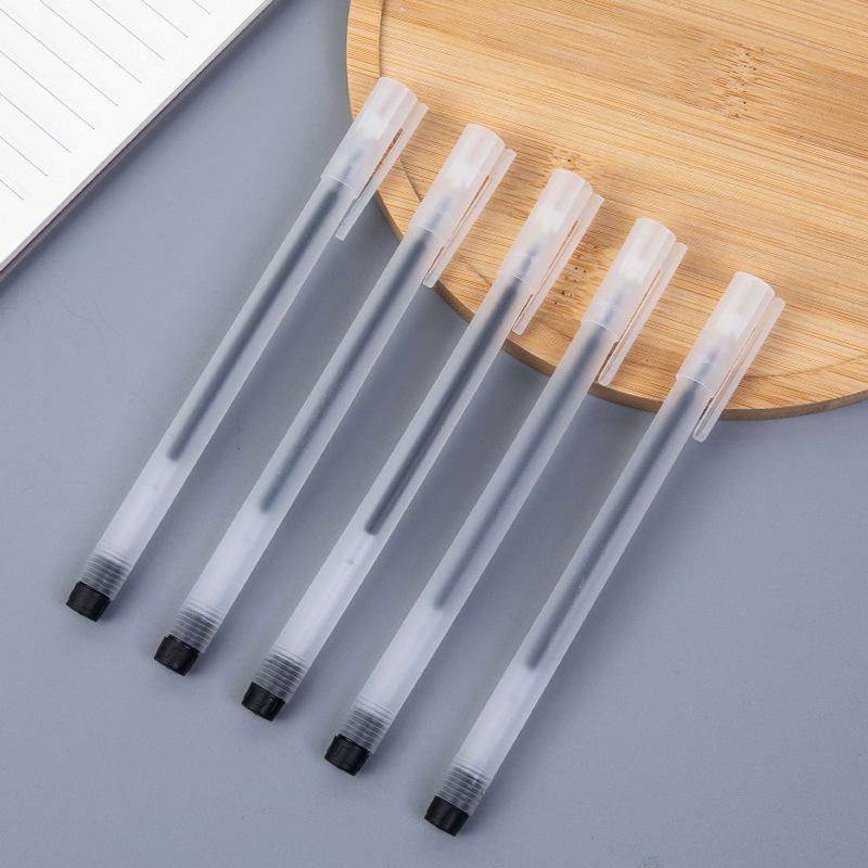MUJI Black Frosted Neutral Pen, 0.5mm Needle Tip, Office & Student Signature Pen 0.5mm