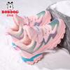 Babu Bean Children's Winter Shoes Girls 2025 New Fleece Warm Sneakers Non-slip Leather Surface Waterproof Cotton Shoes Batch