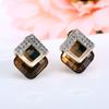 Korean Crystal Rhombus Stud Earrings: Stylish and Versatile Women's Jewelry