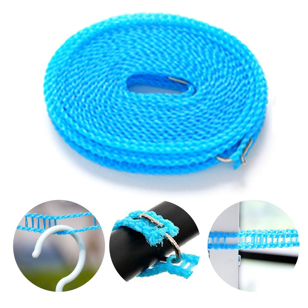 Clothesline 8 Meters Windproof Stable Load Bearing Nylon Material Punch Free Installation Laundry Rope for Indoor