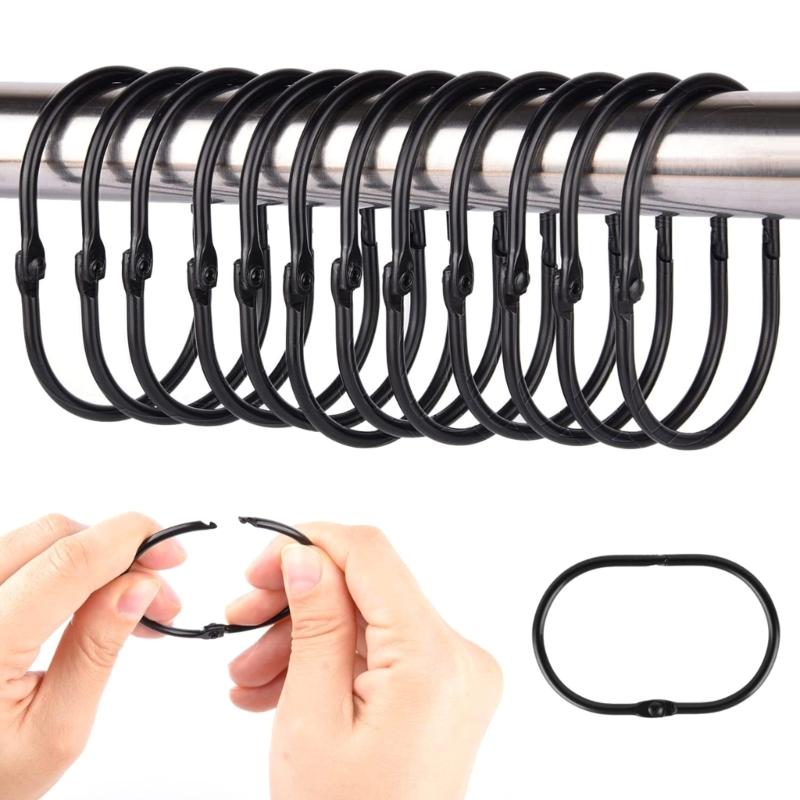 Pack of 20 Metal Shower Curtain Clip Simple Metal Shower Curtain Hook Metal Shower Attachments Hangings Rings