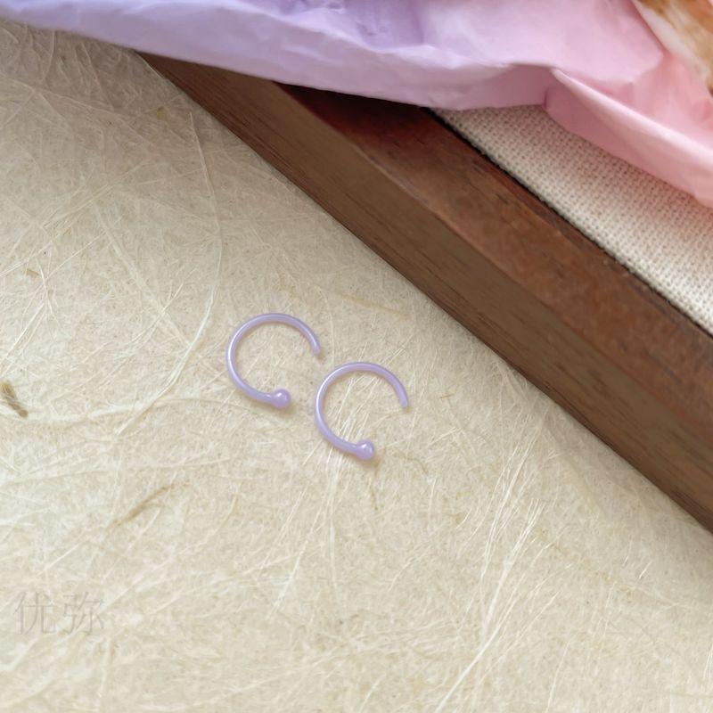 

off for the Second Piece] Non-Fading Non-Allergic Biological Porcelain Pierced-Ear-Caring Ear Studs Female Medical Grade Sleep No Need to Take off [Ear hole is not allergic] Lavender c Circle