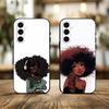 Cartoon Black Girl A-Afro Phone Case Black Silicone Soft For Samsung Galaxy A73,A72,A71,A70,A53,A52,A51