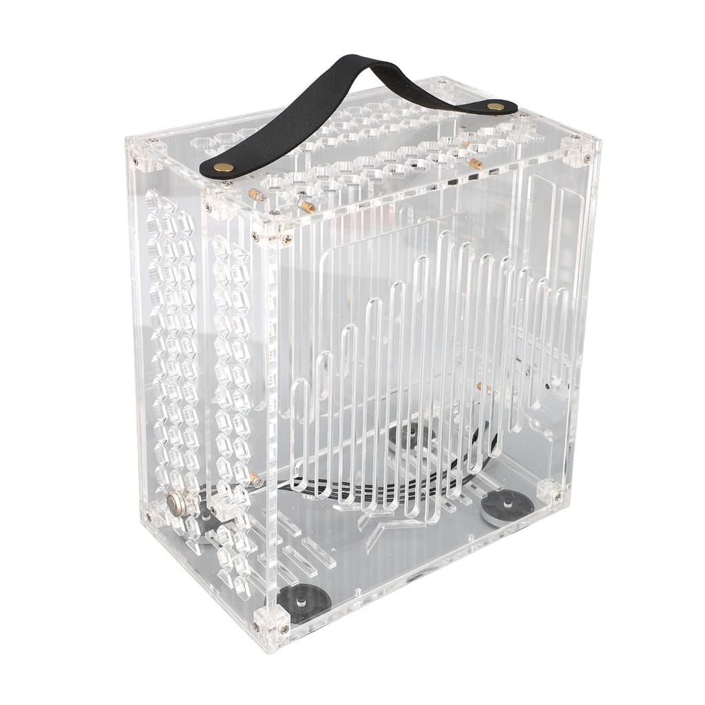 23x20.5x12cm Miniatyr ITX PC-kabinett Klar Arcylic PC-kabinett Bærbar DIY Stasjonær Datamaskin-kabinett 360