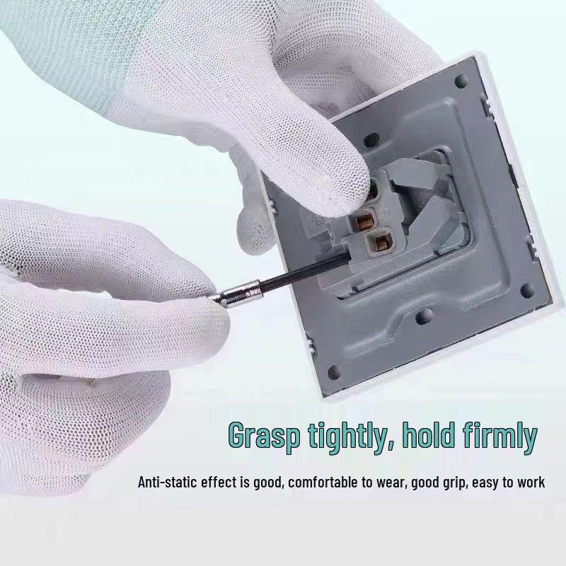 Anti-Static Nylon Work Gloves - Pure White, Labor Protection, Free Shipping