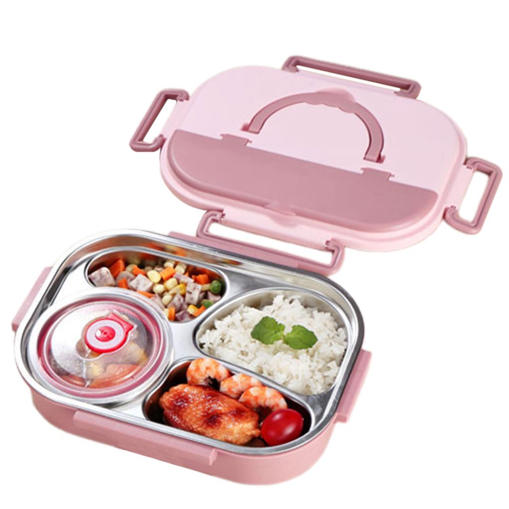 Insulated Lunch Box,4 Grid Insulated Bento Box,Multi Grid High Capacity Food Containers,Leakproof Fast Food Boxfor School Office