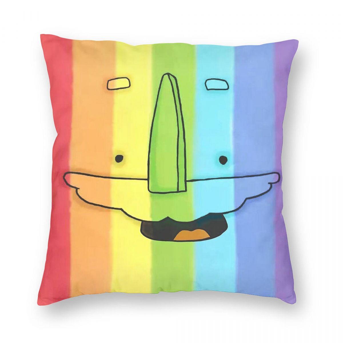 

Sarah Duck Rainbow Square Pillowcase Polyester Linen Velvet Printed Zip Decor Throw Pillow Case Room Cushion Cover 30cmx30cm