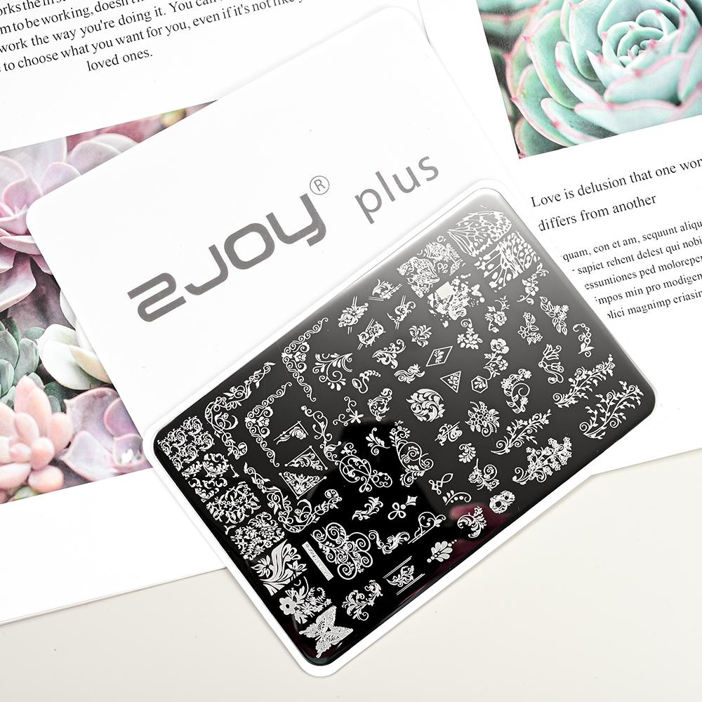 Destičky na ražení nehtů Zimní linky svetru s pruhovaným vzorem Šablony na nehty DIY geometrický kostkovaný design nehtová deska Obrázek Decoratio