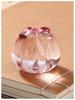 Pear Flower Crystal Glass Paperweight & Ruler: Elegant Decor for Calligraphy, Painting, and Cute Tea Pet.