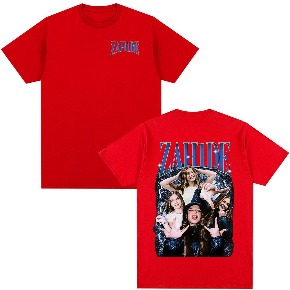 

Футболка с двусторонним принтом Zahide Merch Мужская Женская Одежда Модные Футболки Летняя Хлопковая Оверсайз Круглый Вырез Футболки с Коротким Рукавом 3XL