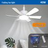 Ceiling Fan Light with LED, E27/E26 Insert Blades, Three-Color Dimmable for Bedroom & Living Room