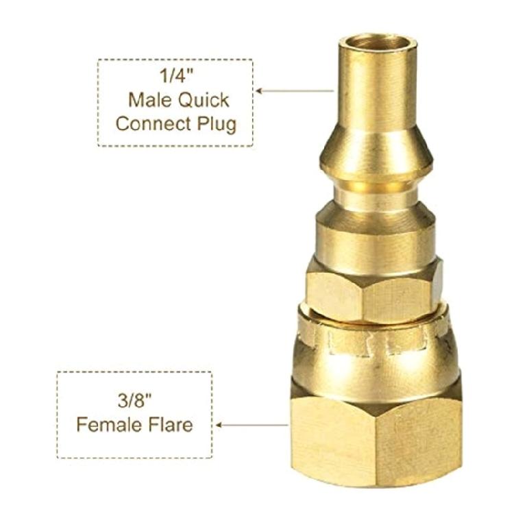 Practical Brass Reducing Adapter Effective Grilling Brass Pipe Adapter Functional Quick Connectors for Machines