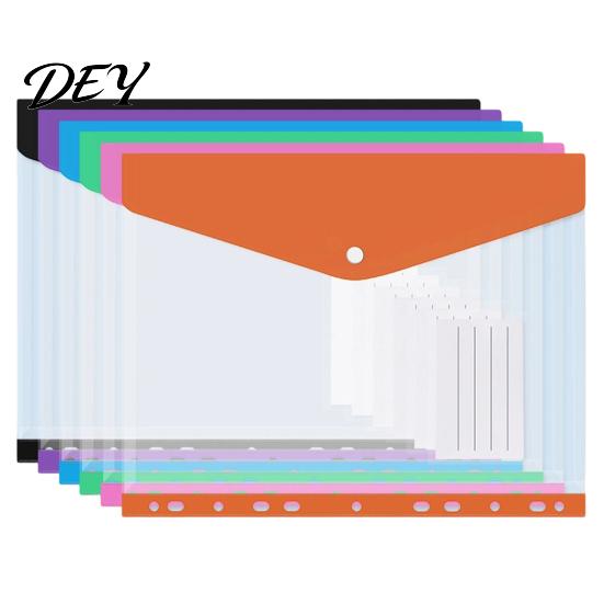 Protective File Sleeves for Office Document Bag, 11-Hole Loose-leaf Design, Highly Transparent Sheet Protectors, Tear Resistant Holders Snap-on